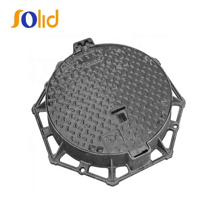 EN124 Heavy Duty Epoxy Painting Waterproof Ductile Iron Sand Casting Iron Round Inspection Manhole Cover Mould