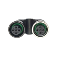 Female to Male 4-pole M12 Y Connector