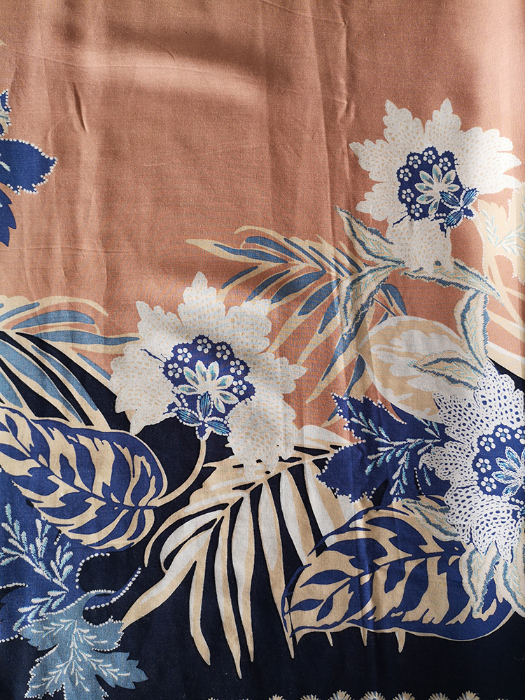 Border Flower Rayon Challis 30S Light Printing Fabric