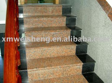 maple red stone stair