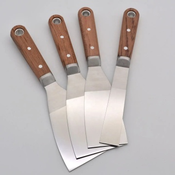 1 Inch Stainless Steel Plastering Putty Knife with Wood Handle for Taping and Painting