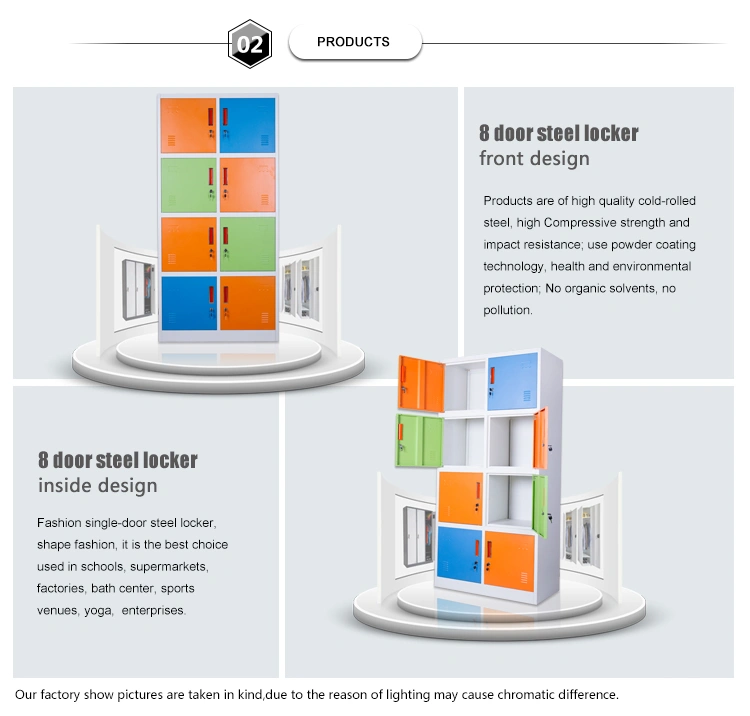 China Mingxiu Colorful Metal Lockers Storage Cabinets / 8 Doors Steel Locker