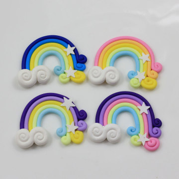 Multi couleur Kawaii polymère argile nouveaux arcs-en-ciel Cabochons pour enfants artisanat arrivée 100 pièces 38 * 50mm artificiel SOLA artisanat 100 pièces / sac