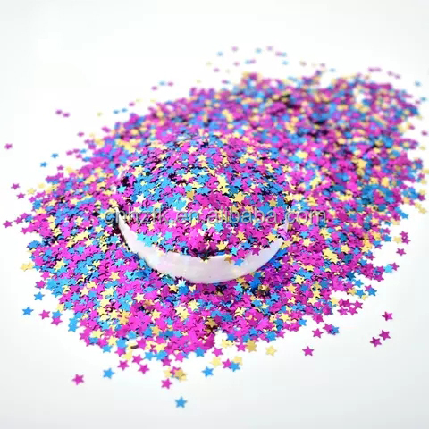 Nail bulk Glitter colorful stars Glitter for craft decoration mixed chunky Glitter for body