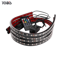 4pcs RGB LED Strip Undercarriage Tube Underglow and Underbody Neon Light Kit - 90x120cm