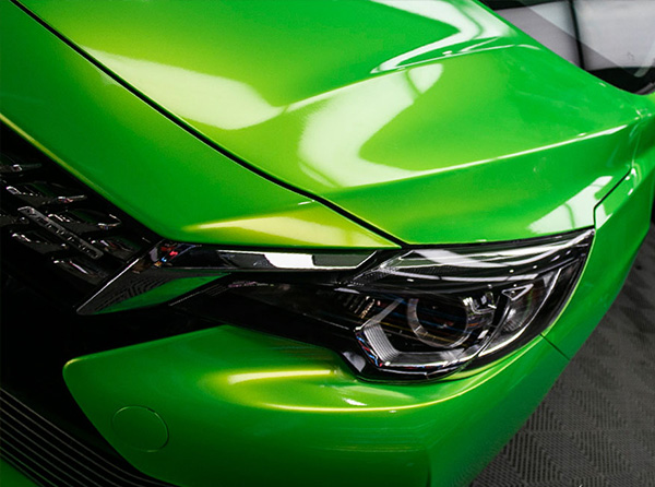 الخيال المعدني التفاح الأخضر سيارة الفينيل التفاف