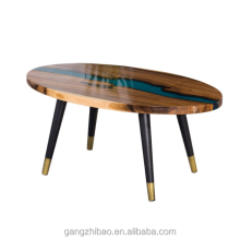 Modern Coffee Solid Wood River Design Dining Table Resin Epoxy