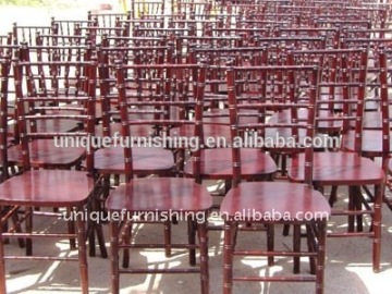 Antique Wood Mahogany Chivari Chairs With Chiavari Chair Pad For Rental