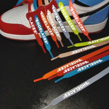8mm Wide Reflective Text Printed Shoelaces for Nike Dunk Low SB Sneakers