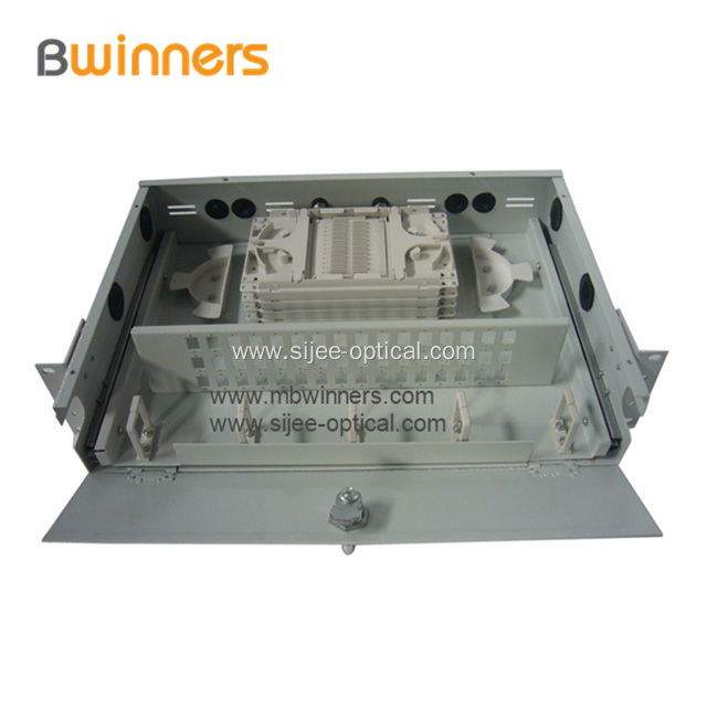 Sliding Drawer Type Fiber Optic Terminal Box 19'' 48 Ports