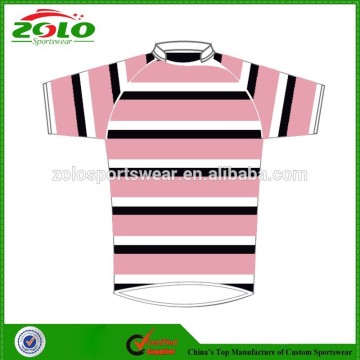 Cheap Sublimation Pink Womens Team Rugby Shirts Custom