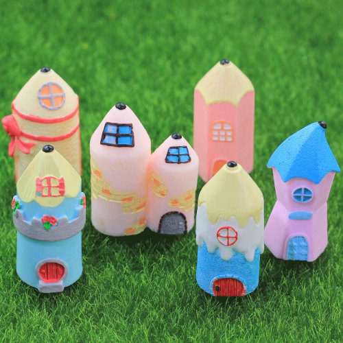 Diverse Vormen Potlood Huis Vormige 3D Mini Poppenhuis Kinderen Speelgoed Decoratieve Items DIY Poppenhuis Spacer Handgemaakte Charms