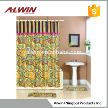 3 Piece Bath Rug Shower Curtain Set 9064