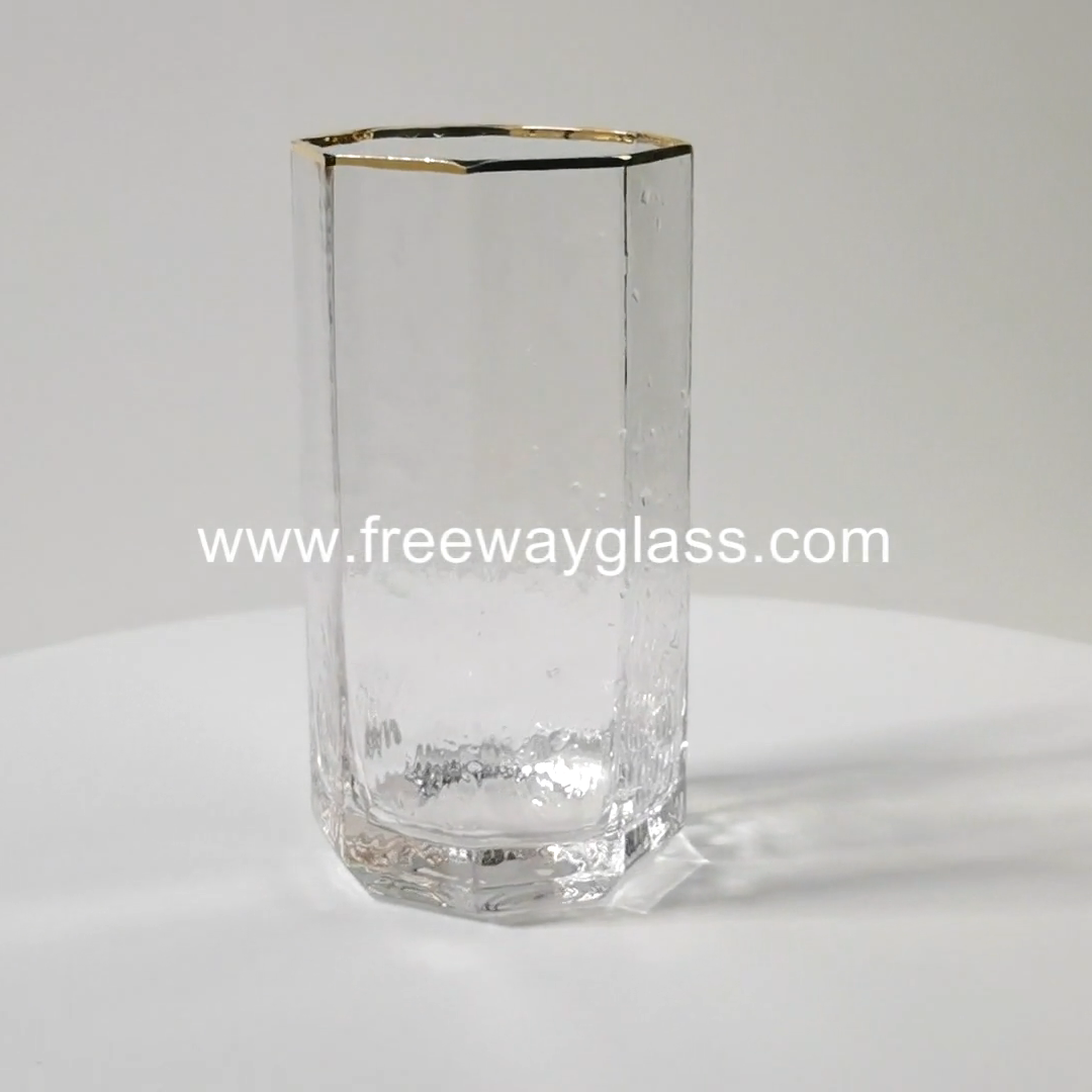 hiball drinking glass with geometric shape