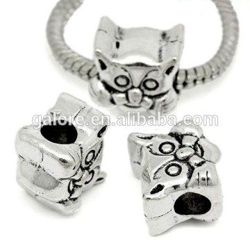 wildcat european style metal silver bead