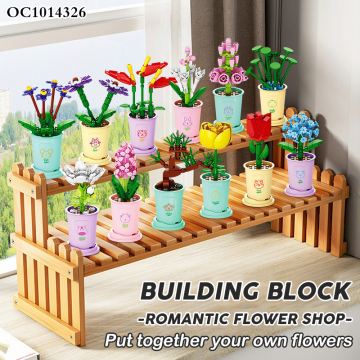 Creative 12Pcs Building Blocks Flower Bouquet Set for Home Decoration - Novelties 2025 Toys