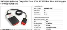 Bluetooth Autocom Diagnostic Tool 2014 R2 TCS Pro Plus with Keygen For OBD functions