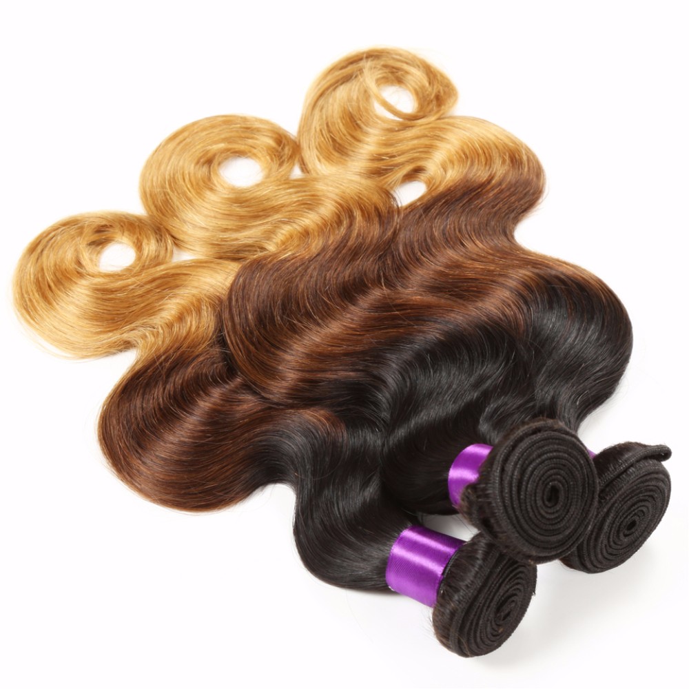 Ombre Brazilian Hair Body Wave 3 Tone Ombre Bundles Human Hair, Ombre Body Wave human hair weave