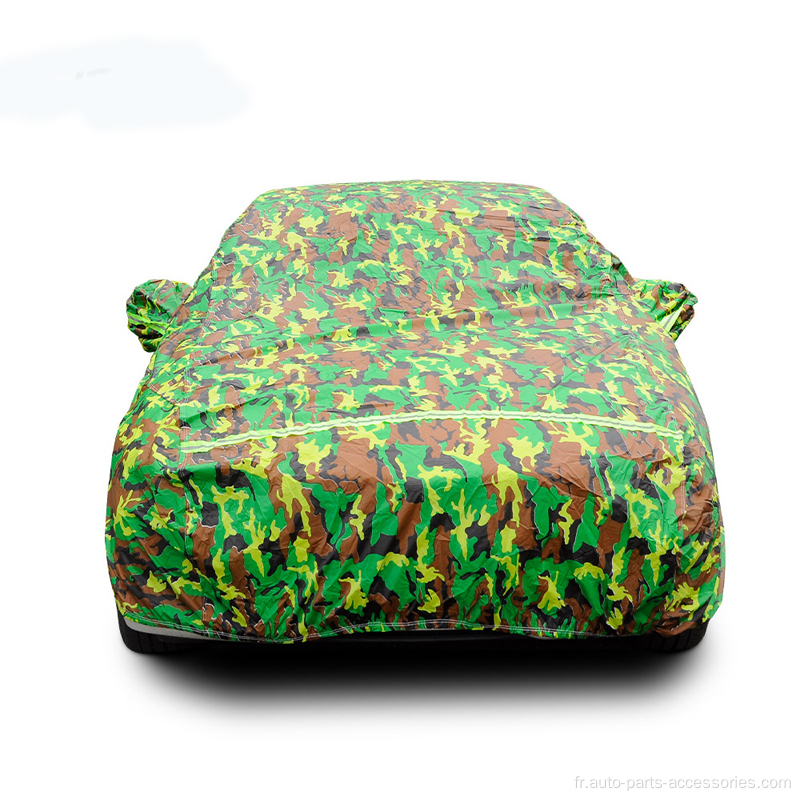 Camouflage 190T Couverture de voiture portable avec fermeture éclair