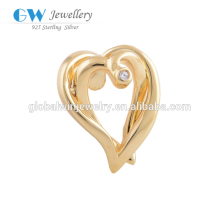 Openworking 18K Gold Plating Love Heart Inlaying Clear Crystal Stones Beads Latest Design Beads Necklace