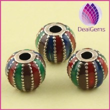 9.7x8mm tibetan silver round loose charm beads, buddha beads