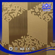China mirror gold surface etched stainless steel sheet /plate