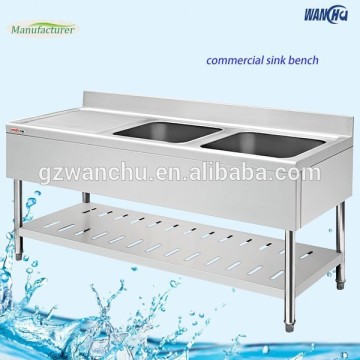 New Design Commercial Kitchen Sink Bench/Stainless Steel Sink Work Bench