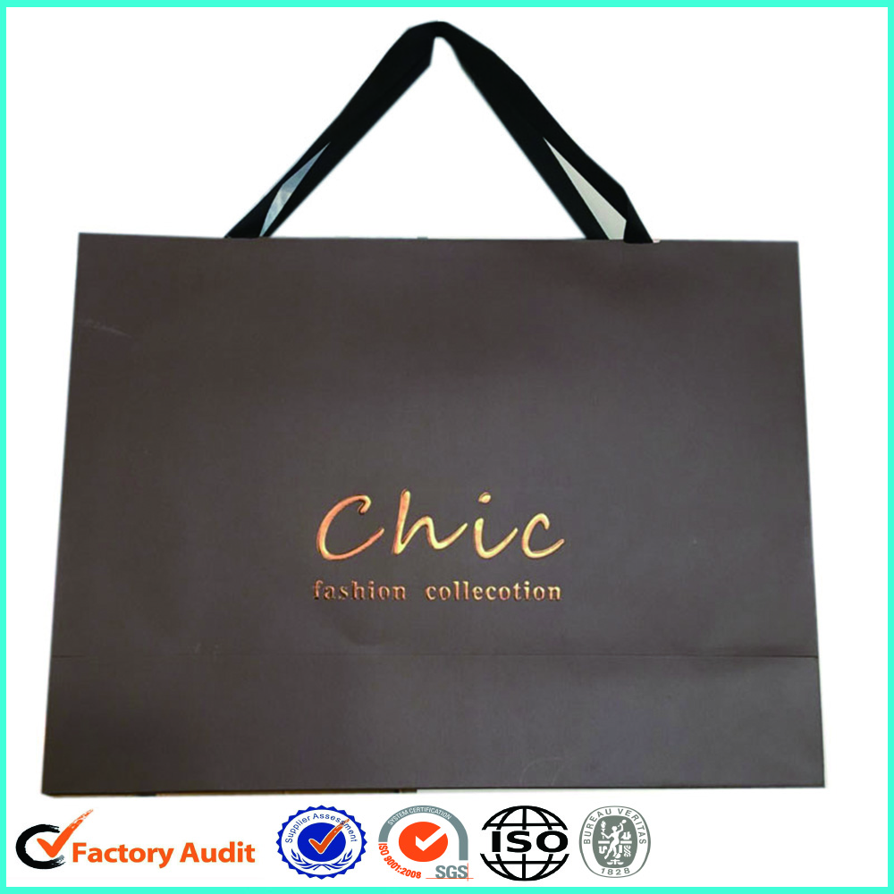 Print Logo Paper Shopping Bag Ribbon Handle