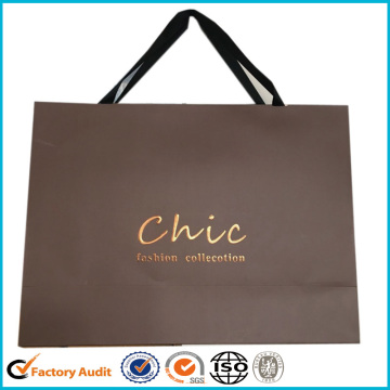 Print Logo Paper Shopping Bag Ribbon Handle