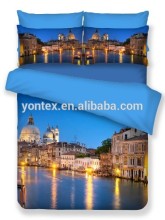 100% Cotton 3D Night Scene Design Reactive Printed Bed sets