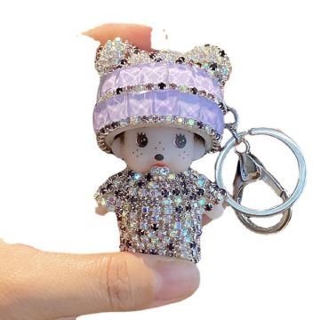 Cute Diamond Doll and Cartoon Couple Pendant Keychains in Crystal: Wholesale Options