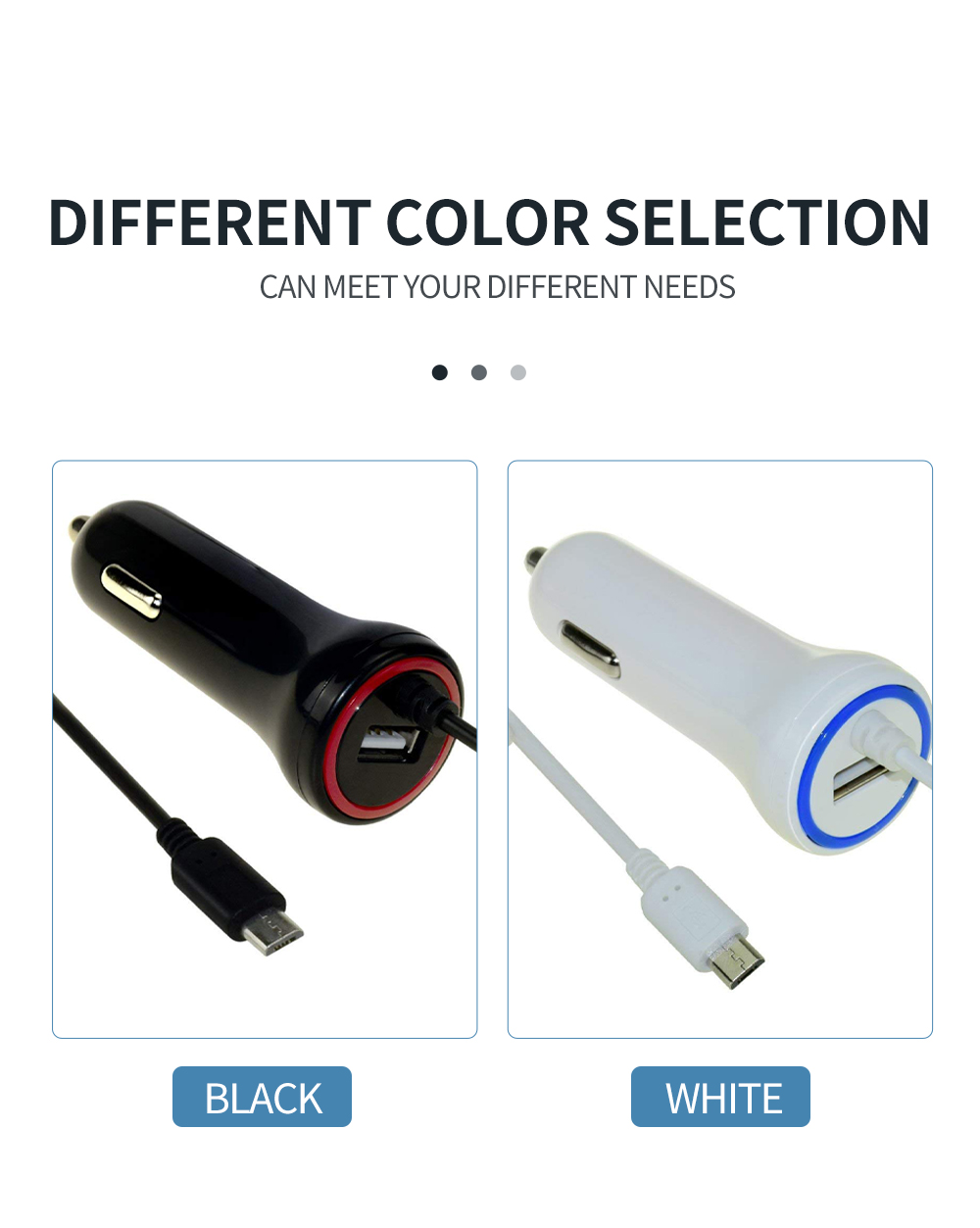 4.8A USB Car Charger with Micro Extension Cable 4.8A USB Car Charger with Micro Extension Cable