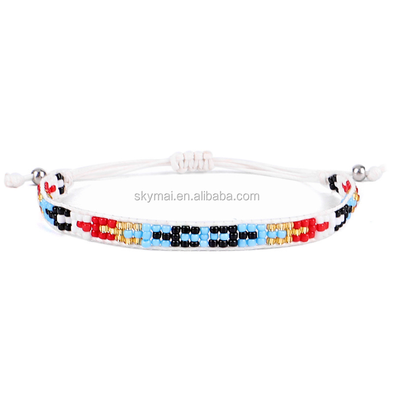 Cheap Promotion friendship gift bracelet colorful seed bead braided colorful bracelet handmade for women