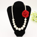 Hoa màu trắng đơn giản giả Pearl Necklace cho trẻ em