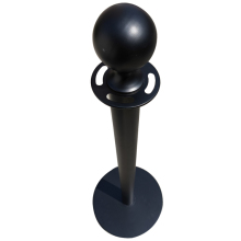 Stainless Steel Black Queue Pole Barrier Post Crowd Control Stanchion
