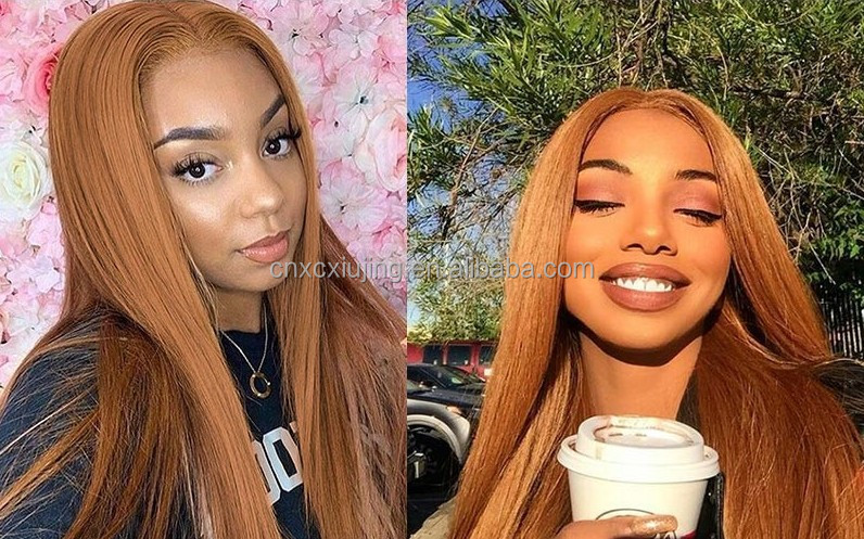 Reine  Brazilian Straight Human Hair Wig Pre-Plucked #30 Blonde 180 Density Lace Front Human Hair Wigs 13X4 Frontal Wig Remy