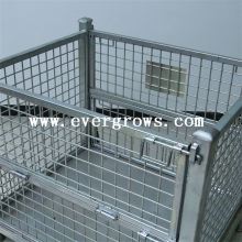 Heavy Duty Foldable Mesh Pallet Box Container & Collapsible Steel Mesh Box