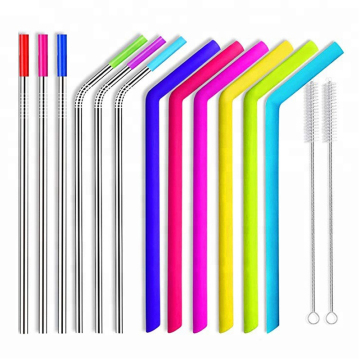 Matle Straws and Silicone Straws with Cleaning Brushes
