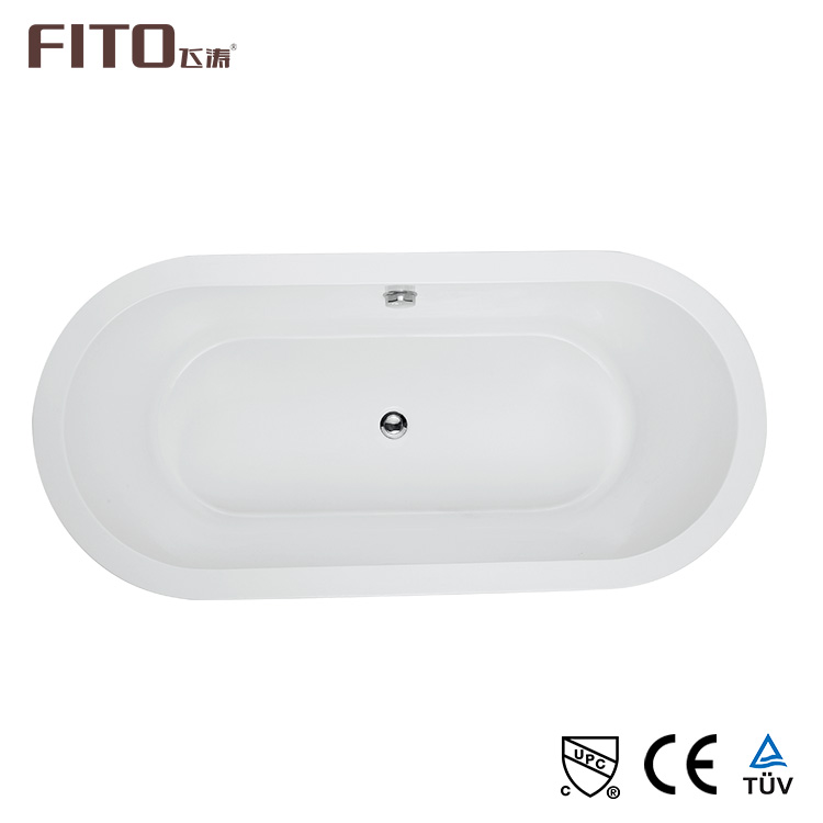 Chinese Acrylic Material Deep Oval Freestanding Bathroom Bathtub