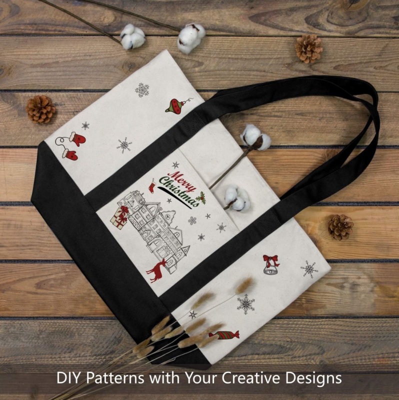 Daily Necessities Canvas Handbag Zipper Closure