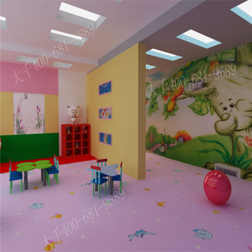 PVC colorful kids bedroom flooring