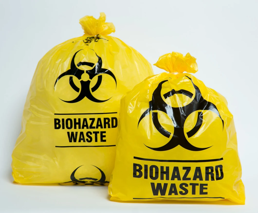 China Manufacturer Agent Large Size Yellow Plastic Disposal Biohazard Infection Waste Bag for Medical Waste Packing