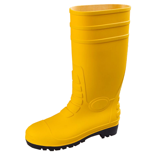 Bottes de sécurité jaunes en gomme de PVC