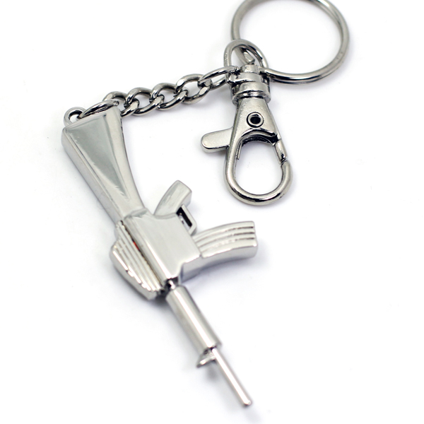 Metal Keychain Maker Custom Metal Mini Gun Shape Key Chain Keychain For Sale