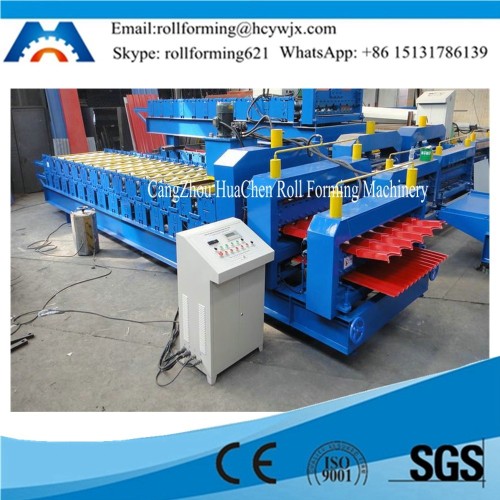 Alibaba Website Double Glazed Tile Arc Cut Roll Forming Machines for Roof