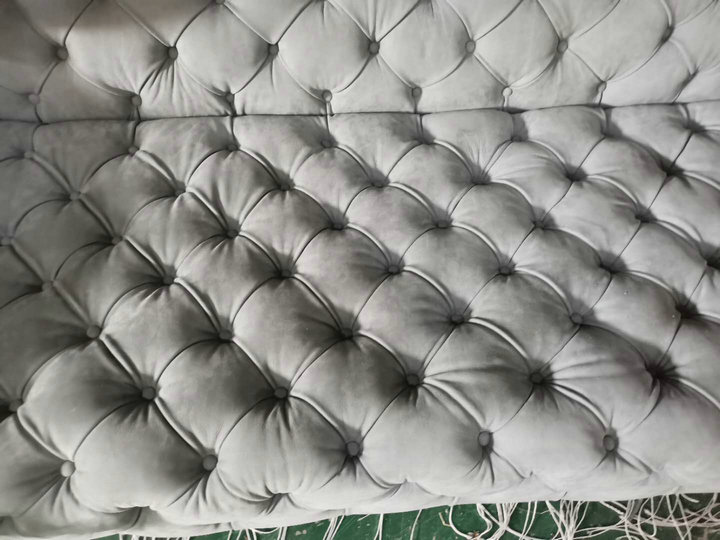 Modern home Hotel Furniture Luxury Design Sectional Tufted Leather Couch Living Room Chesterfield moon  Sofa Set by leather