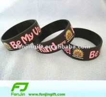 debossed filled color silicon bracelet