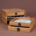 venta caliente de bambú regalo multifuncional pequeña joyería Pu&#39;er caja