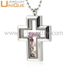 2015 cross locket pendant, wholesale glass floating charm locket