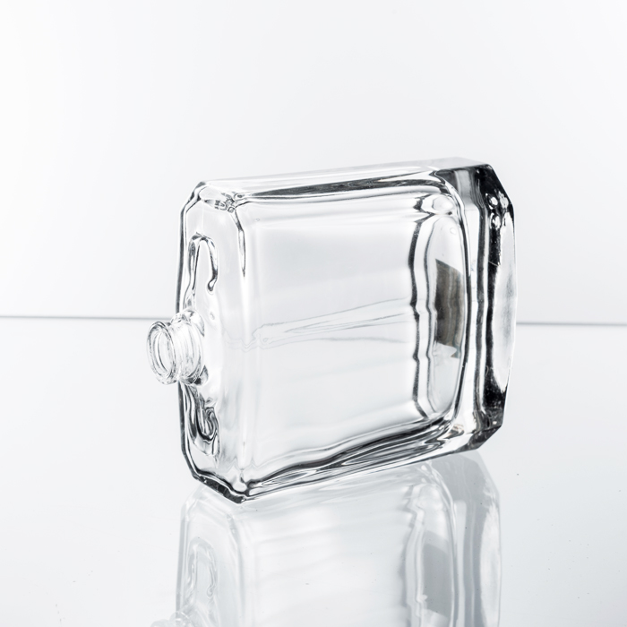 Empty Rectangular Perfume Glass Bottles 50 ML Square with Spayer